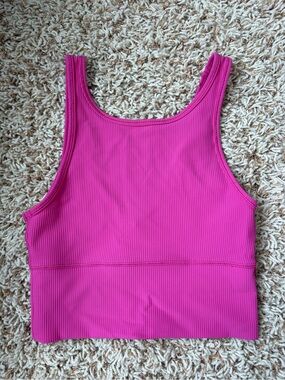 lululemon athletica Hot Pink Ribbed Crop Tank